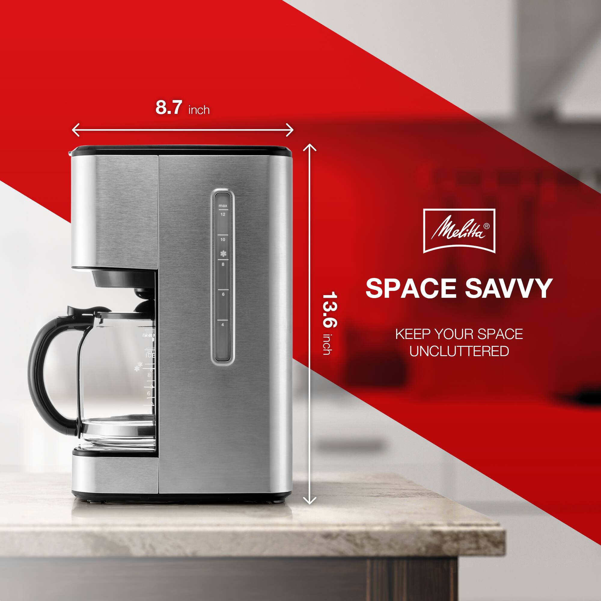 8.7 inch - 1 - 8 Melitta - SPACE SAVVY 13.6 KEEP YOUR SPACE UNCLUTTERED