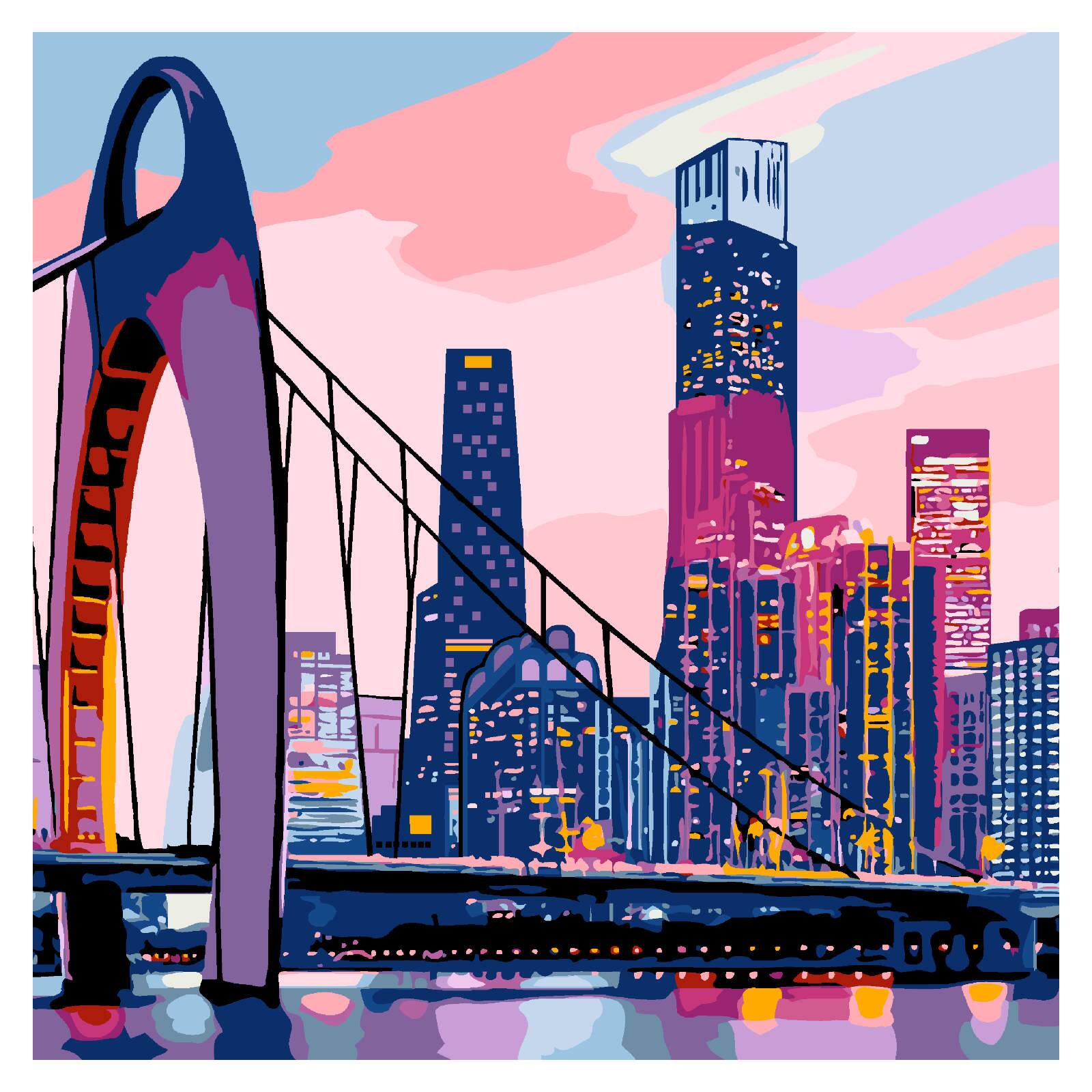 Angle. Artwille - Artwille Paint By Number Kit Big City.