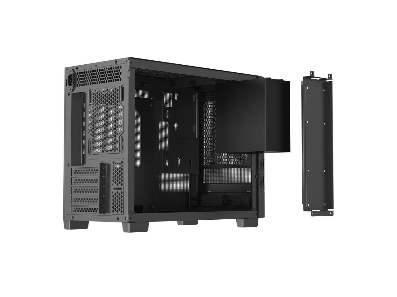 Alt View 7. Rosewill - micro atx mini pc computer case with pre-installed 400w power supply | - Black.