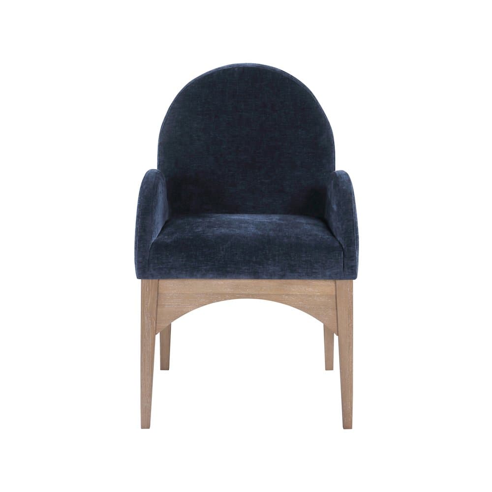 Meridian Furniture - Waldorf Navy Chenille Fabric Dining Chair - Blue - Thumbnail 2
