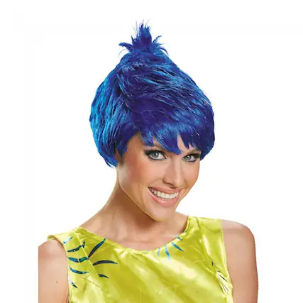 Front. Disguise - Disney Pixar's Inside Out Joy Adult Costume Wig One Size - Blue.