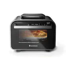 G.A Homefavor - 1800W Electric Pizza Oven, 12" Multi-Function Maker with Air Fry, Bake, Roast, Broil & Grill - Gray