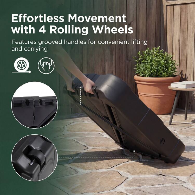 Effortless Movement with 4 Rolling Wheels

Features grooved handles for convenient lifting and carrying