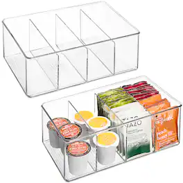 Sorbus - Clear Storage Bins for Kitchen Pantry with Dividers