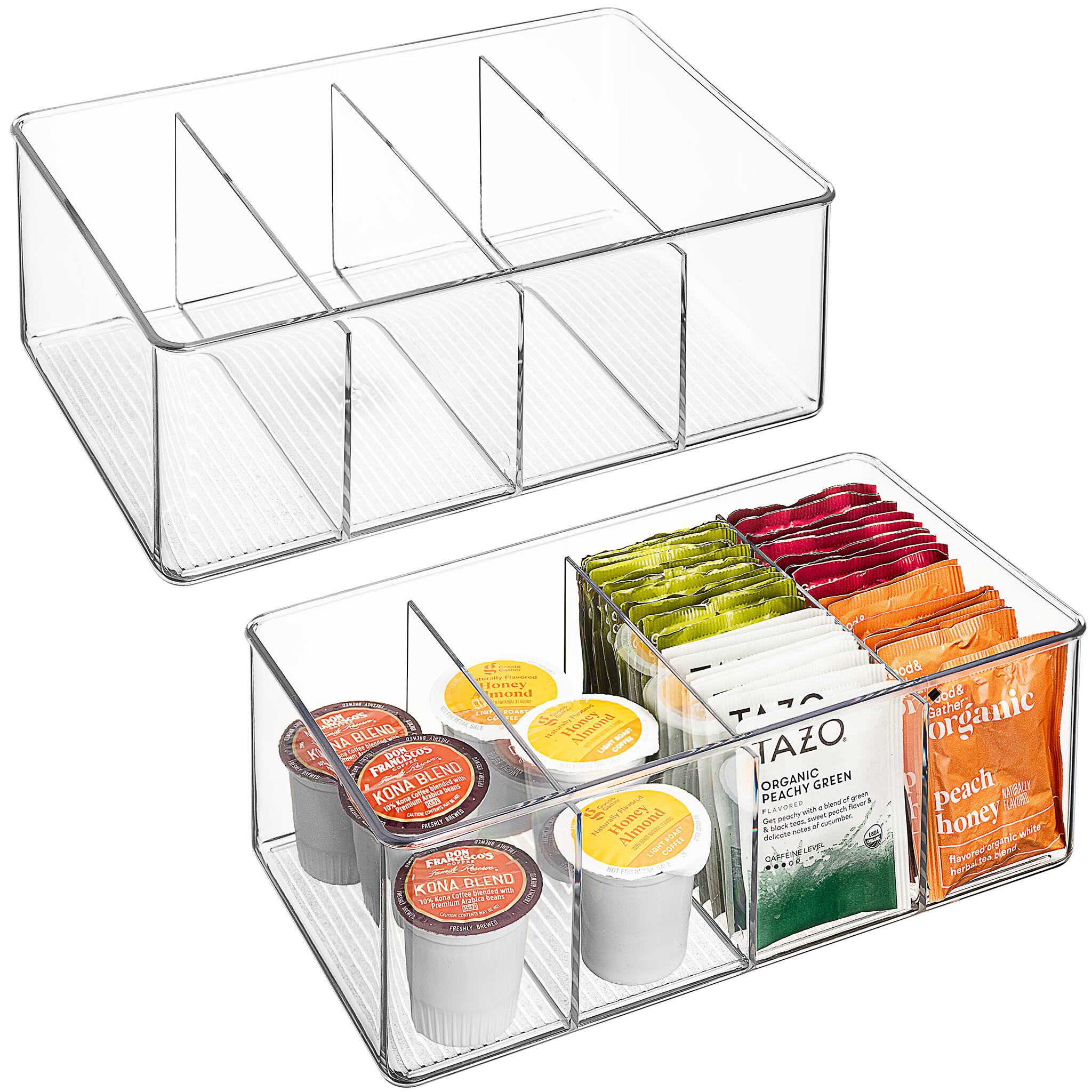 Sorbus - Clear Storage Bins for Kitchen Pantry with Dividers
