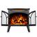 Angle. Bestier - Electric Fireplace Heater 24.25" with Remote, Adjustable Brightness and Heating Mode, Flame Effects & Log Colors, Grey - Grey.