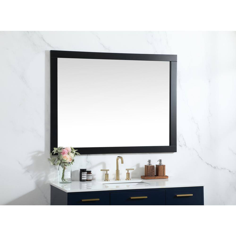Alt View 4. Elegant Decor - Aqua vanity mirror 48x36 inch in black - Black.