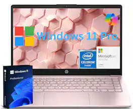 HP - 14'' Laptop-Intel N150 Processor-16GB Memory-128GB UFS-Windows 11 Pro - Pink