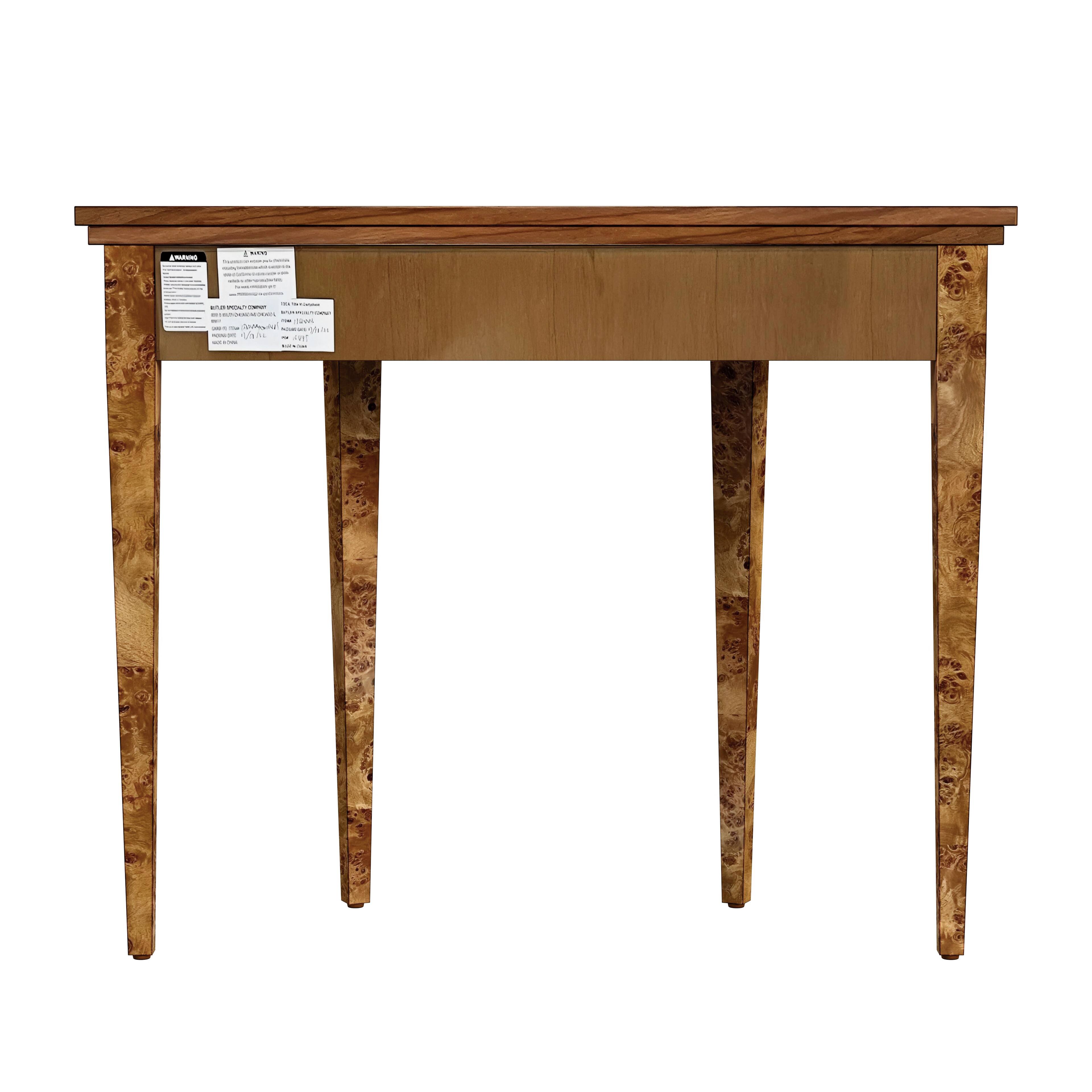 Alt View 3. Butler Specialty - Hampton 36 in. W Demilune Wood 1 Drawer Console Table - Medium Brown.
