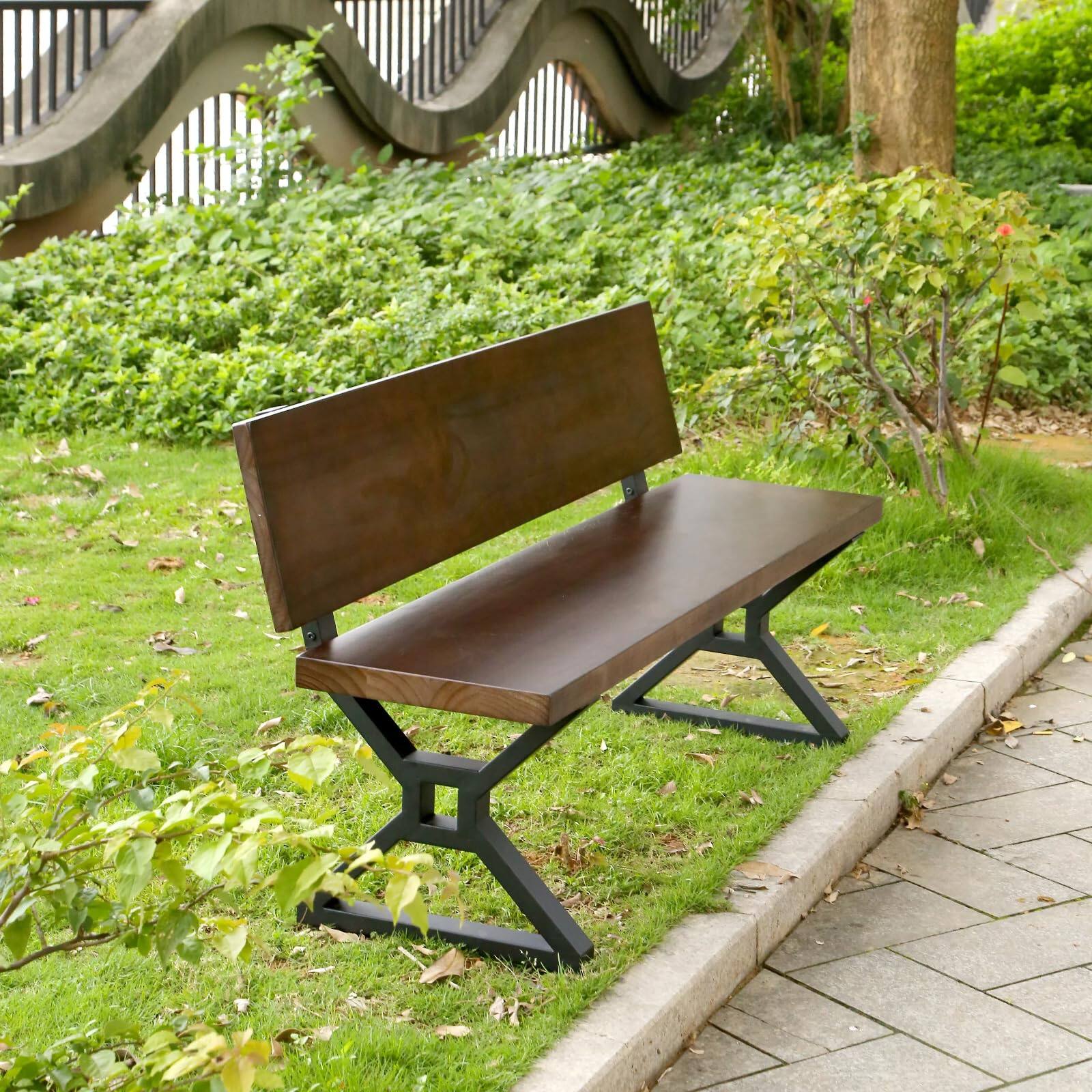 Alt View 3. JETRANSPORT - 16 Inch Metal Bench Backrest Bracket Set Of 2 Ideal For Diy Projects With Butcher Block Countertops And Wood - G 1.