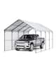 Front. VEVOR - Heavy Duty Metal Carport, 12' x 20' Outdoor Carport with Galvanized Steel Frame & Roof, Car Tent Garage Shade - Gray.