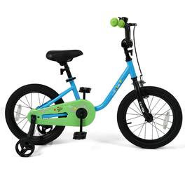 Costway - 16-Inch Kids Bicycle with Adjustable Seat Front Handbrake & Coaster Brake - Navy,Green