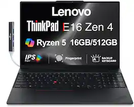 Lenovo - Upgraded - ThinkPad E16 Laptop 16.0 WUXGA (AMD Ryzen 5 230, 16GB DDR5, 512GB M.2 PCIe SSD, Win 11 Pro) w/USB Hub - Black