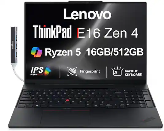 TORM TR DOCK: Lenovo ThinkPad E16 Zen 4 Ryzen 5 16GB/512GB IPS SuperCLEAR Fingerprint BACKLIT KEYBOARD