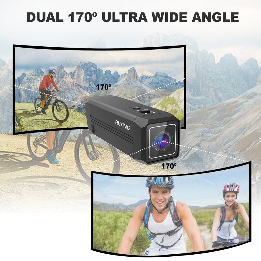 Rexon Camera Rexing A1 Front and Back 1080p Waterproof Action Camera with Wi Fi ...