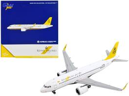 GeminiJets - Airbus A320neo Commercial Aircraft Royal Brunei Airlines White with Yellow Tail 1/400 Diecast Model Airplane - White ,Yellow