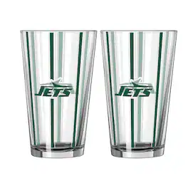 Logo Brands - Two-Piece 16oz. Striped Pint Glass Set - Multicolor