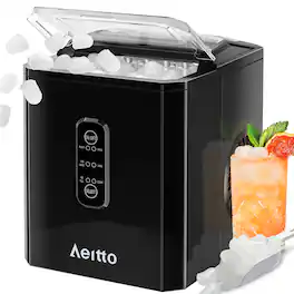 Aeitto - Ice Makers Countertop, 9 Ice Cubes Release in 6 Mins, 26Lbs/24H - ite