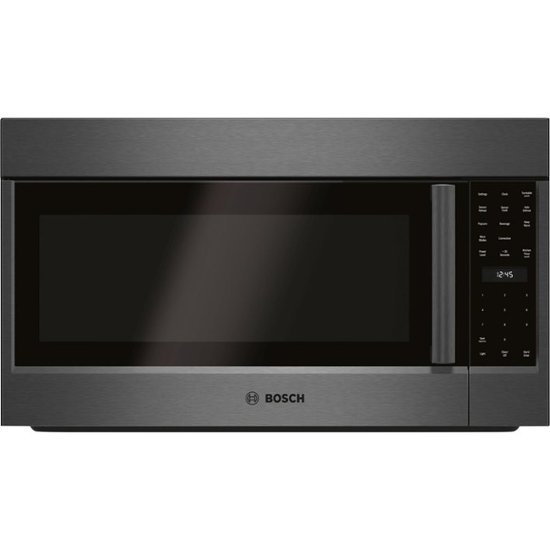 Front Zoom. Bosch - 800 Series 1.8 Cu. Ft. Convection Over-the-Range Microwave - Black stainless steel.