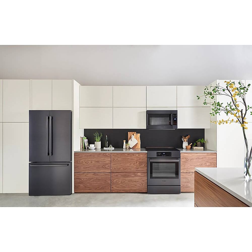 Alt View 11. Bosch - 800 Series 1.8 Cu. Ft. Convection Over-the-Range Microwave - Black stainless steel.