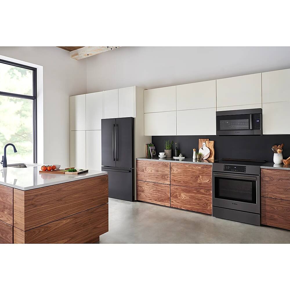 Alt View 1. Bosch - 800 Series 1.8 Cu. Ft. Convection Over-the-Range Microwave - Black stainless steel.
