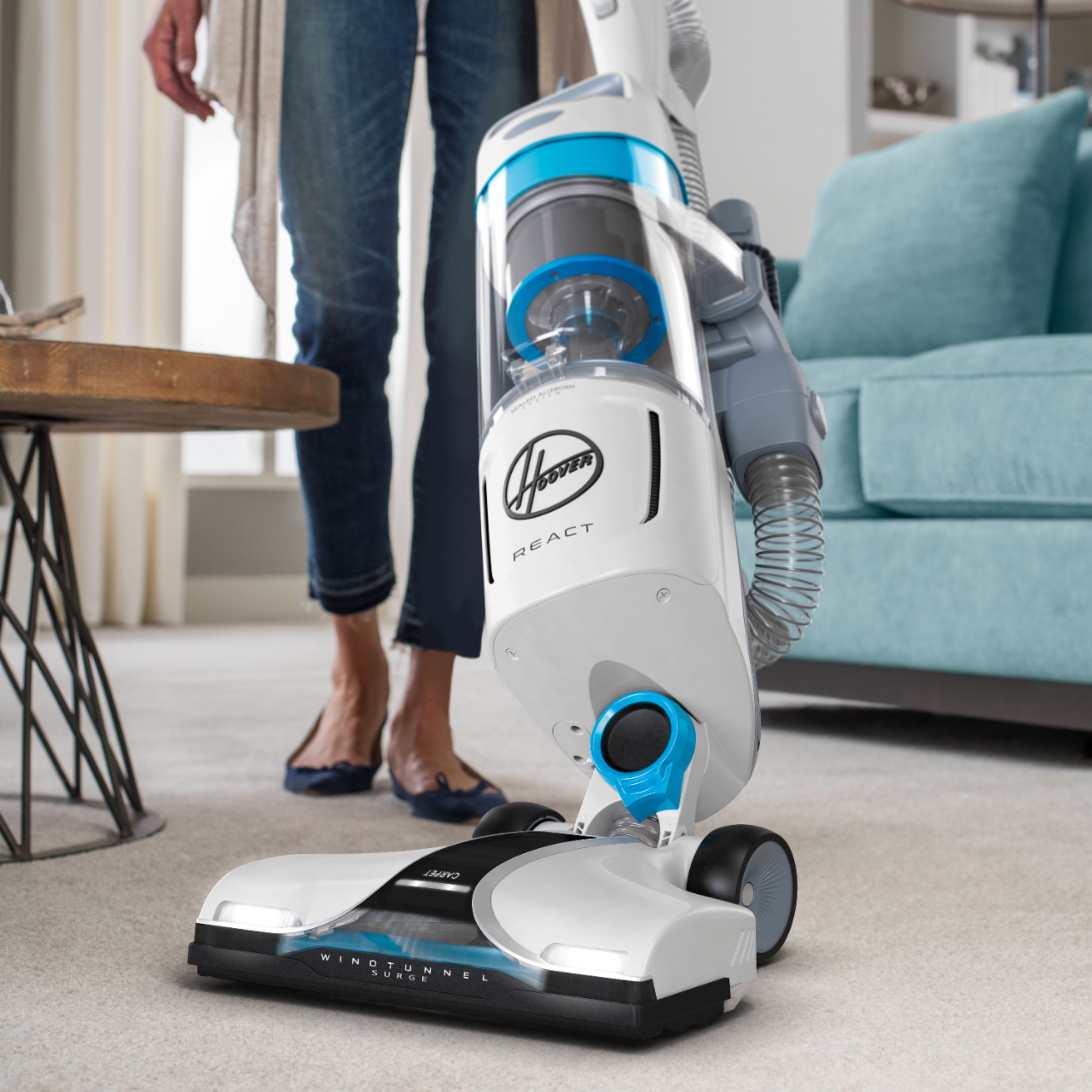 Customer Reviews Hoover REACT Upright Vacuum White UH73100 Best Buy