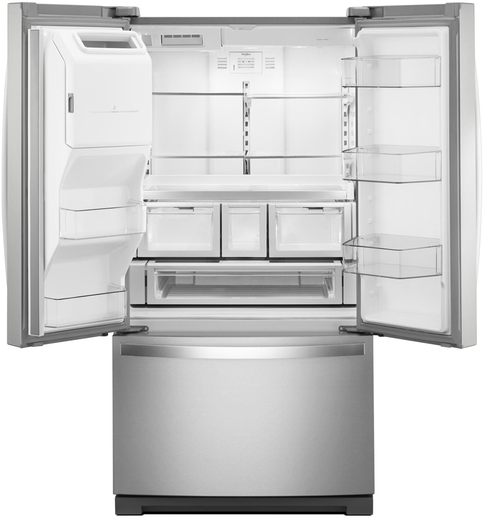 Angle View: Whirlpool - 26.8 Cu. Ft. French Door Refrigerator - Stainless Steel