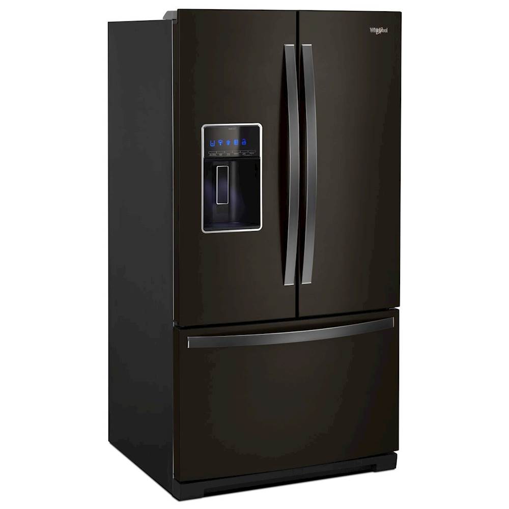 Angle View: Whirlpool - 26.8 Cu. Ft. French Door Refrigerator - Black Stainless Steel