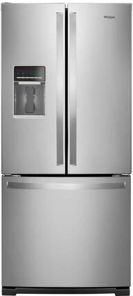 Front. Whirlpool - 19.7 Cu. Ft. French Door Refrigerator - Fingerprint Resistant Stainless Steel.