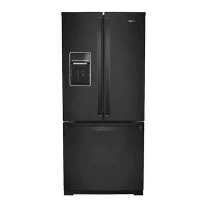Front. Whirlpool - 19.7 Cu. Ft. French Door Refrigerator - Black.