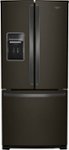 Front. Whirlpool - 19.7 Cu. Ft. French Door Refrigerator - Black Stainless Steel.