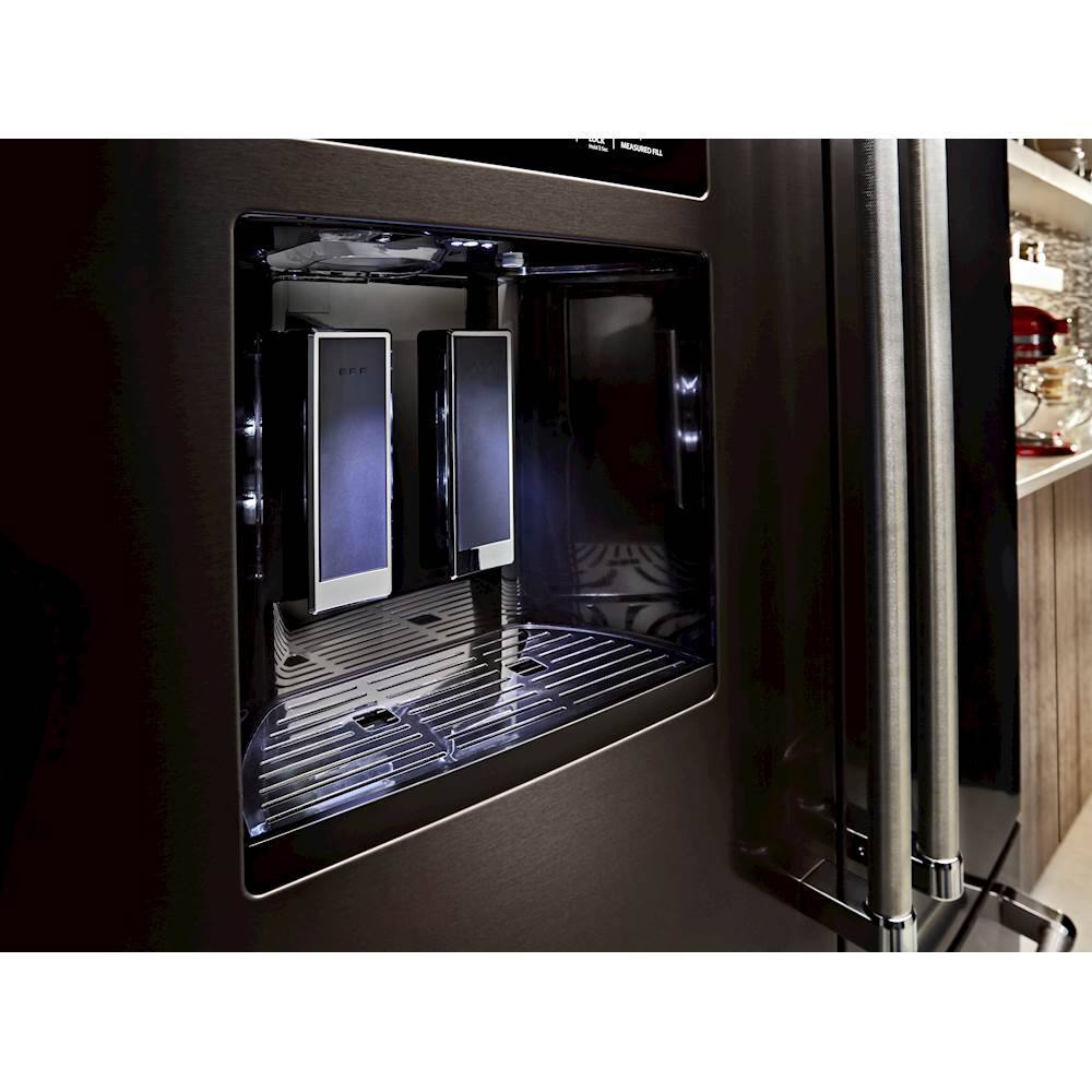 Alt View 15. KitchenAid - 27 Cu. Ft. French Door Refrigerator - Black Stainless Steel.