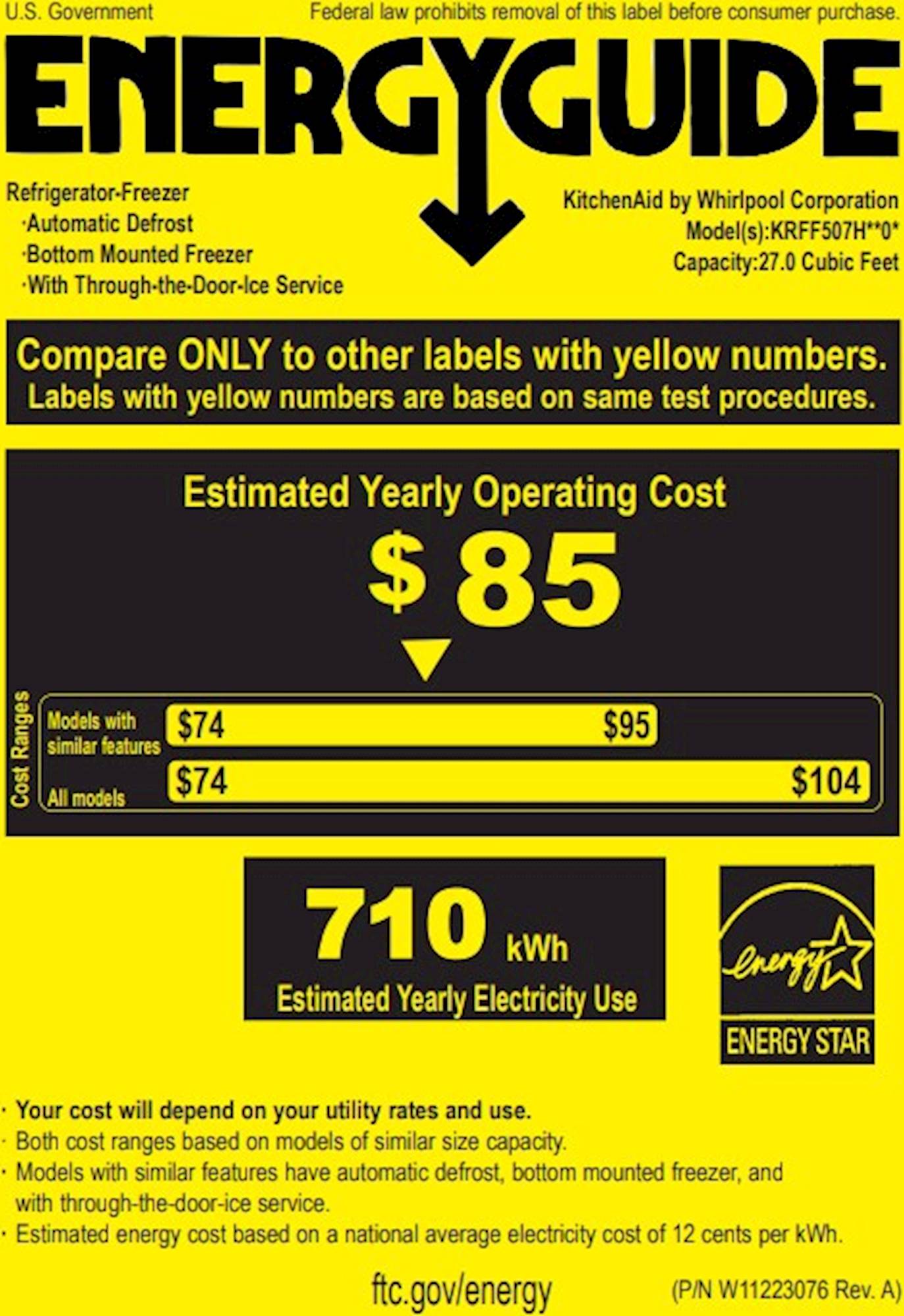 Alt View 39. KitchenAid - 27 Cu. Ft. French Door Refrigerator - Black Stainless Steel.