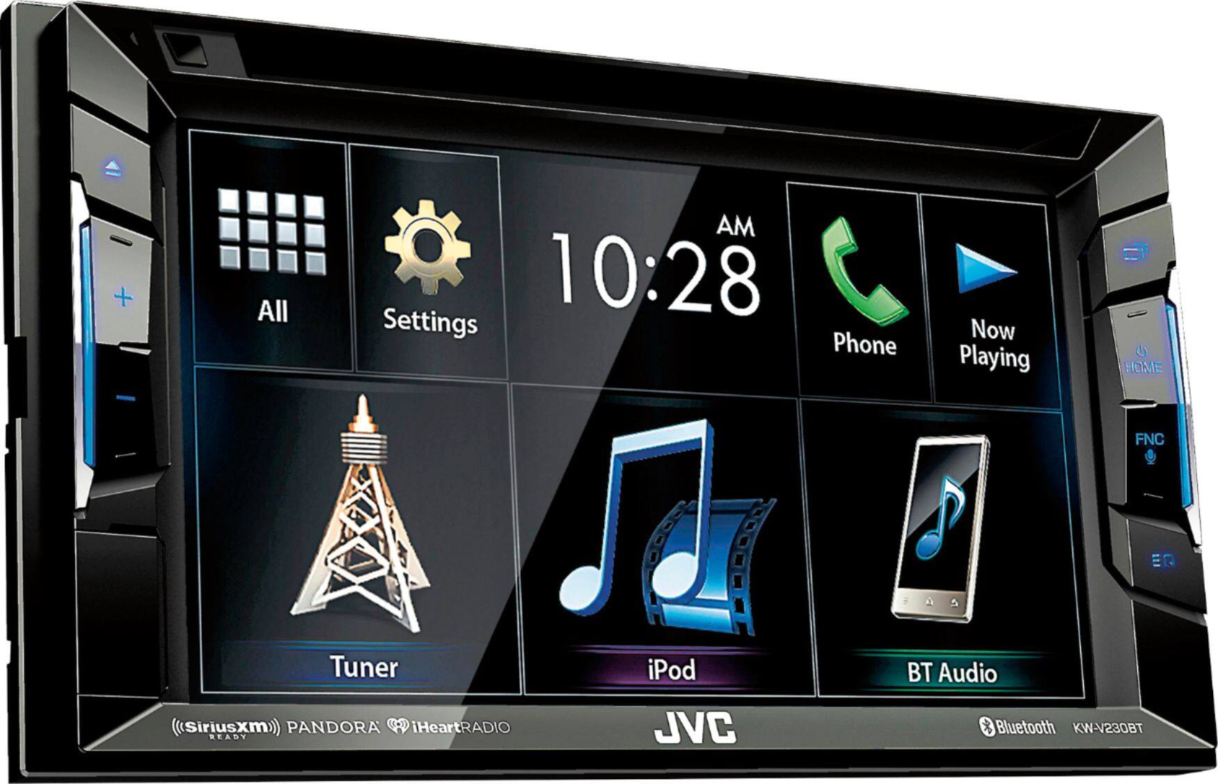 Angle. JVC - Geek Squad Certified Refurbished Built-in Bluetooth - In-Dash CD/DM Receiver - Black.