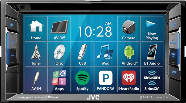 Front. JVC - Geek Squad Certified Refurbished Built-in Bluetooth - In-Dash CD/DM Receiver - Black.