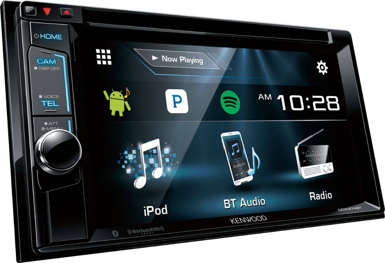Angle View: Kenwood - Geek Squad Certified Refurbished 6.2" - Built-in Bluetooth - In-Dash CD/DVD/DM Receiver - Black