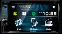 Front. Kenwood - Geek Squad Certified Refurbished 6.2" - Built-in Bluetooth - In-Dash CD/DVD/DM Receiver - Black.