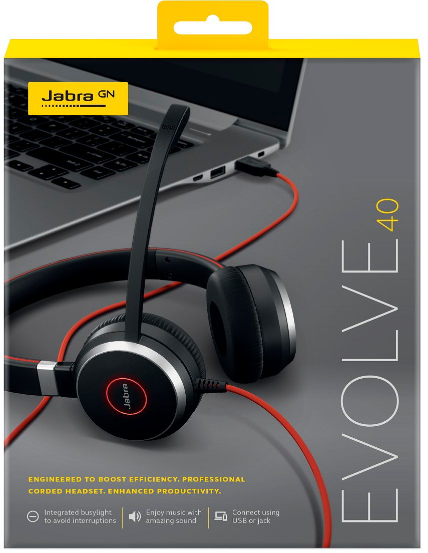 Best Buy: Jabra Evolve 40 Stereo On-Ear Headset Black 100-55910000-02