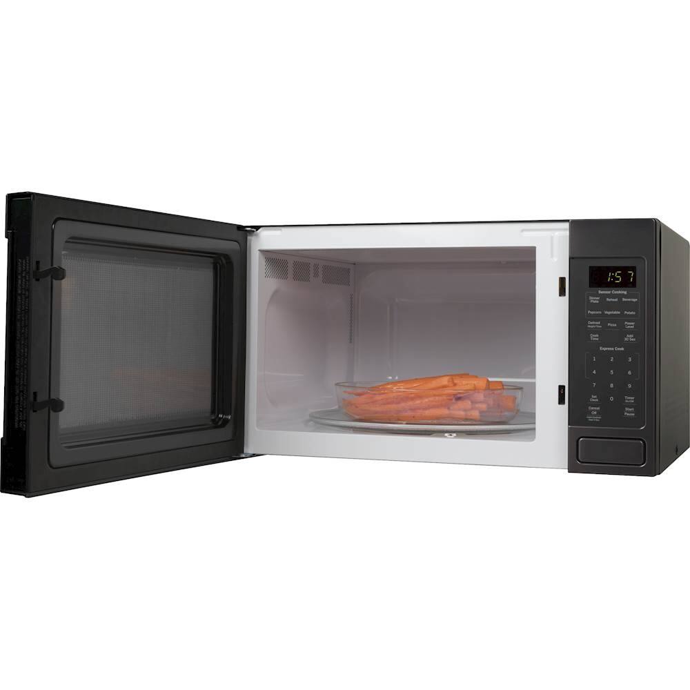 Alt View 11. GE - 1.6 Cu. Ft. Microwave - Black Stainless Steel.