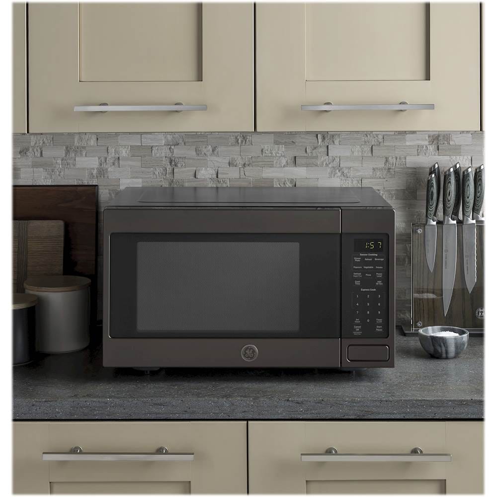 Alt View 14. GE - 1.6 Cu. Ft. Microwave - Black Stainless Steel.