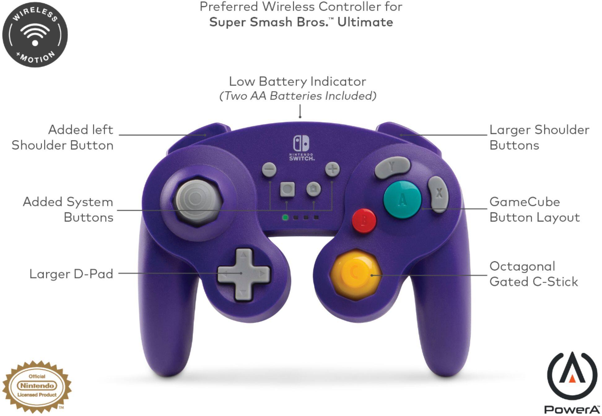 Alt View 14. PowerA - GameCube Style Wireless Controller for Nintendo Switch - Wireless: Purple.