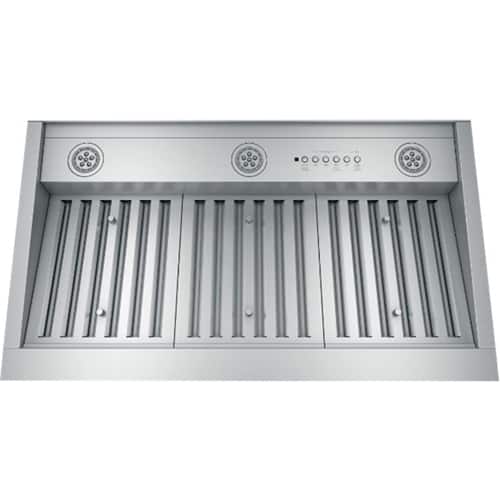 GE - 36 inches - Externally Vented & Recirculating - Range Hood Insert - Stainless Steel - Front_Zoom