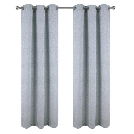 Front. RT Designers Collection - RT Designer Collection Wilton Jacquard Grommet Luxurious Modern Design Curtain Panel 54" x 84" Charcoal - Charcoal.