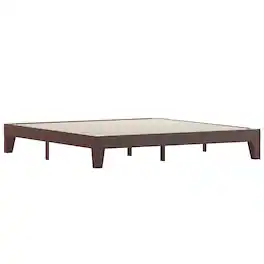 Alamont Home - Evelyn Solid Wood Platform Bed with Wooden Support Slats, No Box Spring Required - Walnut