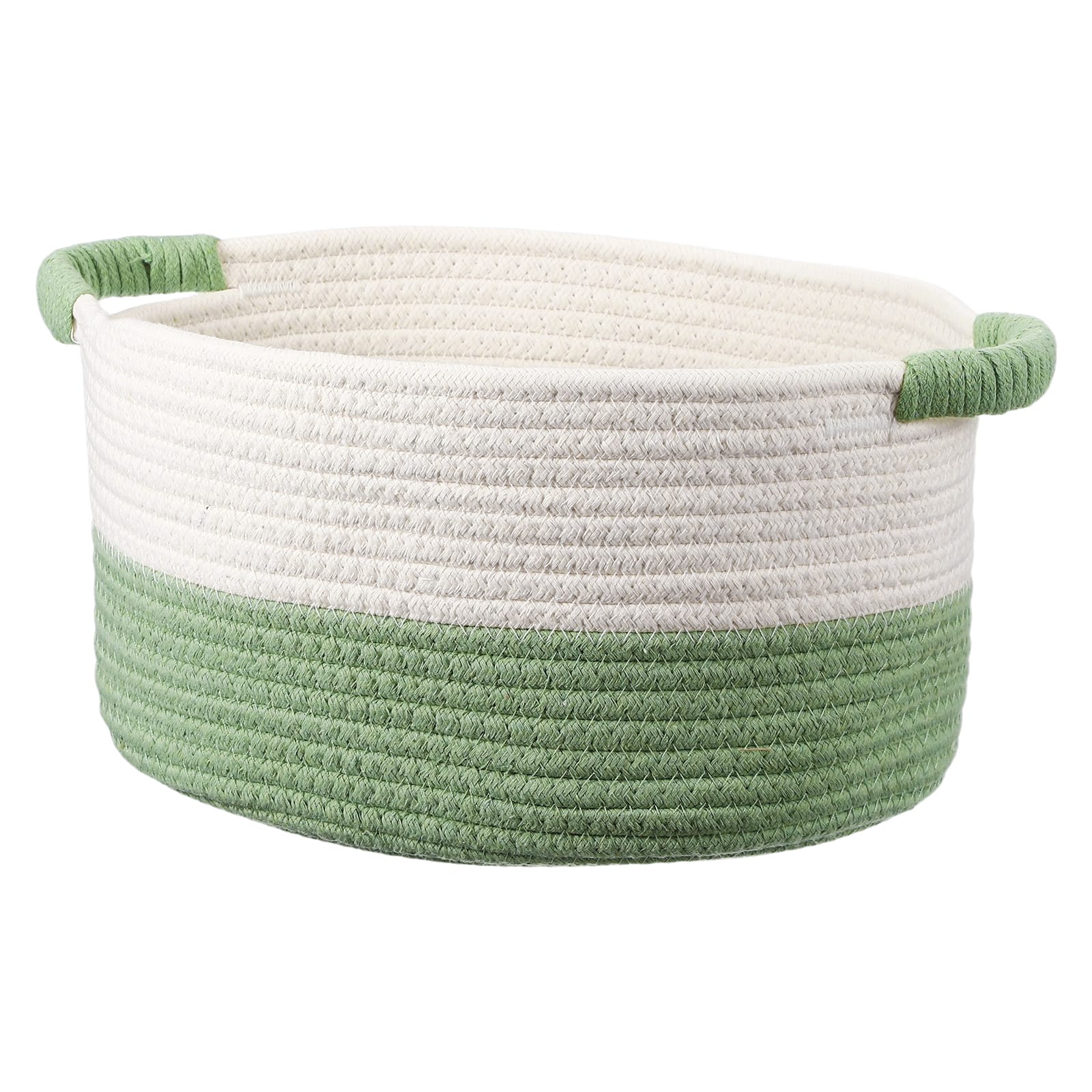 Unique Bargains - Small Woven Basket, 13.8x11.4x7.9 Inch Rectangular Rope Basket with Handles, Decorative Gift Chest Box for Shelf Storage - Light Green