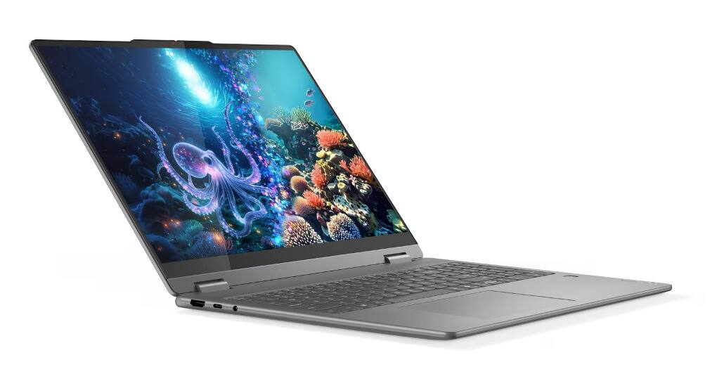 Alt View 1. Lenovo - Lenovo Yoga 2-in-1 Laptop 16.0 WUXGA Display (Intel Ultra 5-226v, 16GB LPDDR5X, 512GB M.2  PCIe SSD, Win 11 Pro) - Luna Grey.