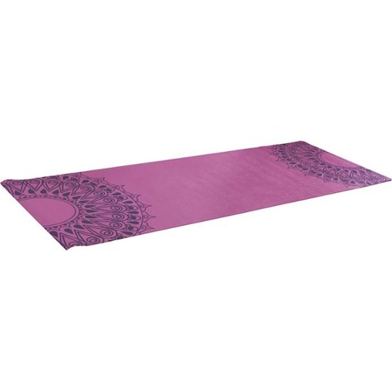 Front Zoom. Lotus - Moroccan Sun Printed Yoga Mat - Purple.
