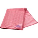 Front Zoom. Lotus - Yoga Mat Towel - Coral.