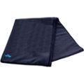 Front Zoom. Lotus - Yoga Mat Towel - Navy.