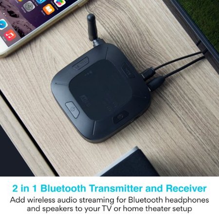 MEE audio - Connect Hub TV Bluetooth Audio Transmitter and Receiver for Headphones and Speakers - Black